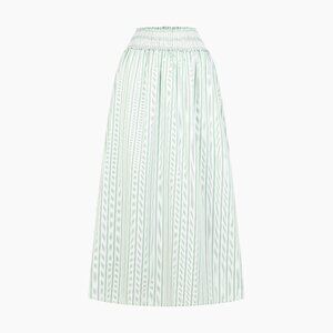 Hill House Home The Delphine Nap Skirt - Apple Green Stripe Size SApple Green St